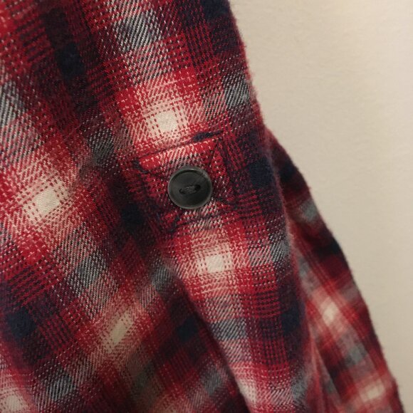 Boston Traders Long Cotton Plaid Button Down Shirt - Picture 8 of 16